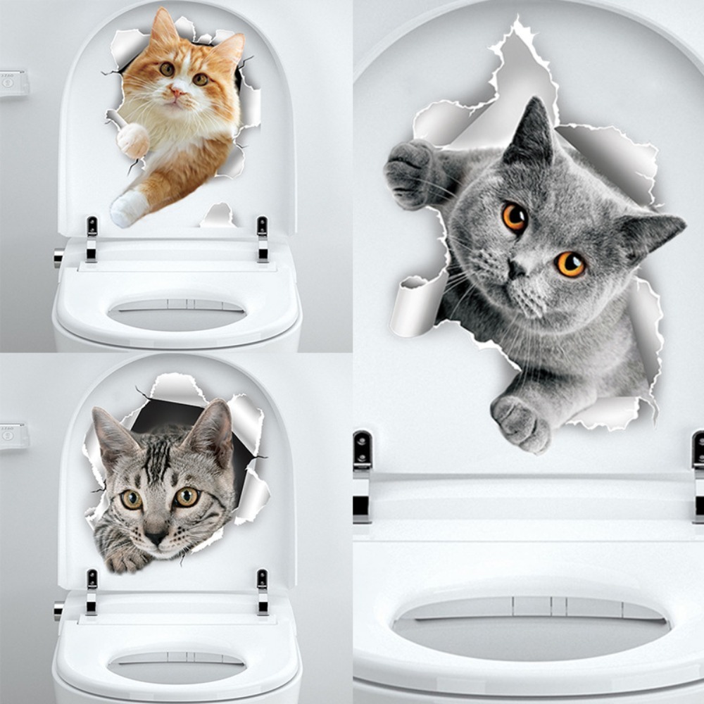 Cartoon Cat Break Through The  - Home Bathroom Break บทวิจารณ์และราคา