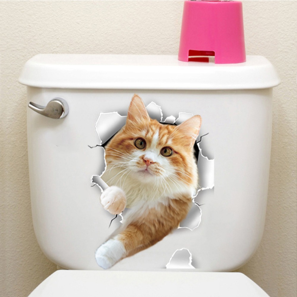 Cartoon Cat Break Through The  - Home Bathroom Break บทวิจารณ์และราคา