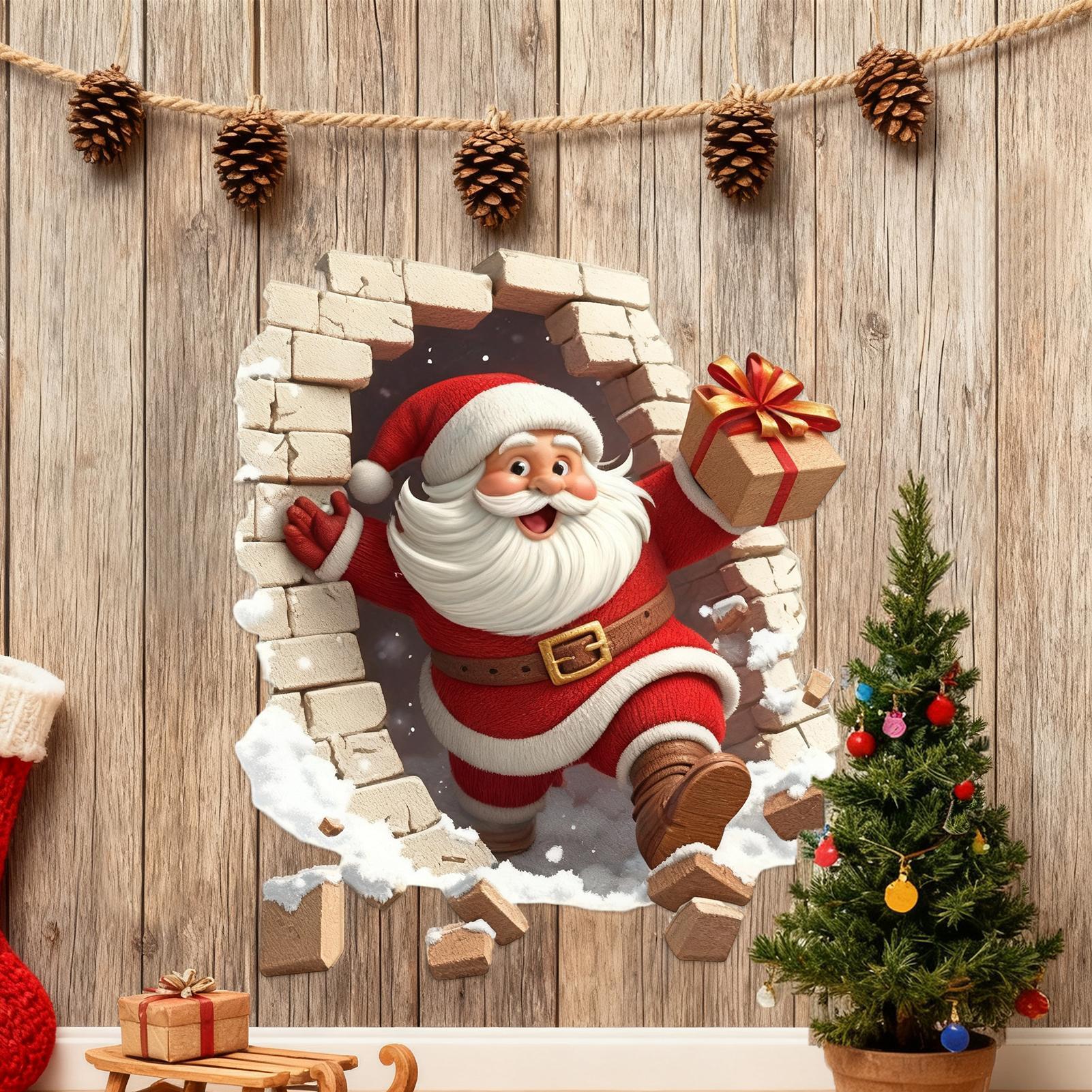Christmas Santa Wall Decals Ch - Home Bathroom Break บทวิจารณ์และราคา
