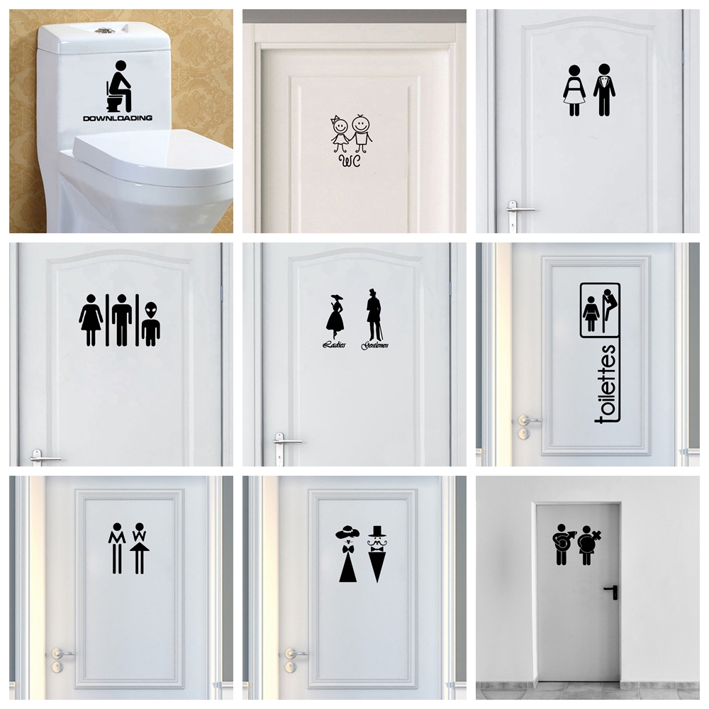1 pc Cartoon Style Toilet and  - Home Bathroom Wallpaper บทวิจารณ์และราคา