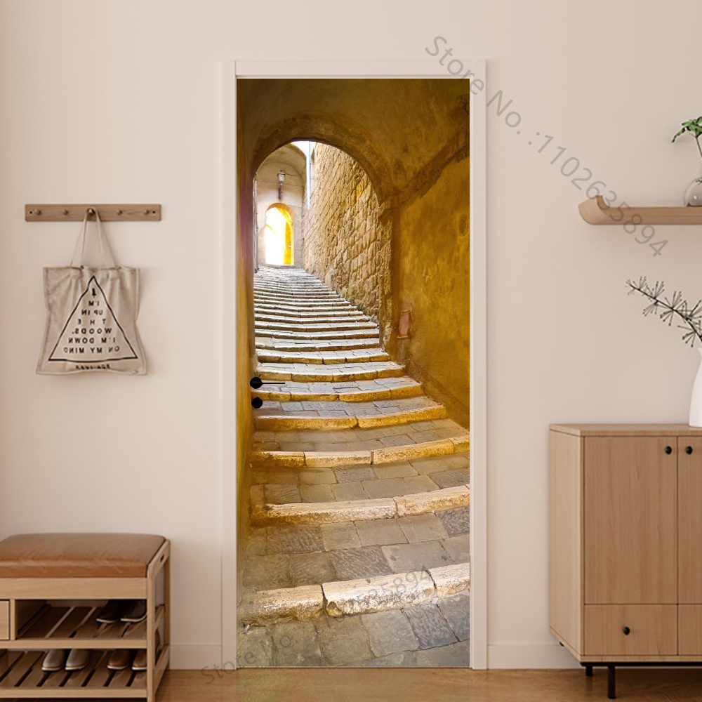 Girl Shadow Wooden Doors Vinyl - Home Bathroom Wallpaper บทวิจารณ์และราคา