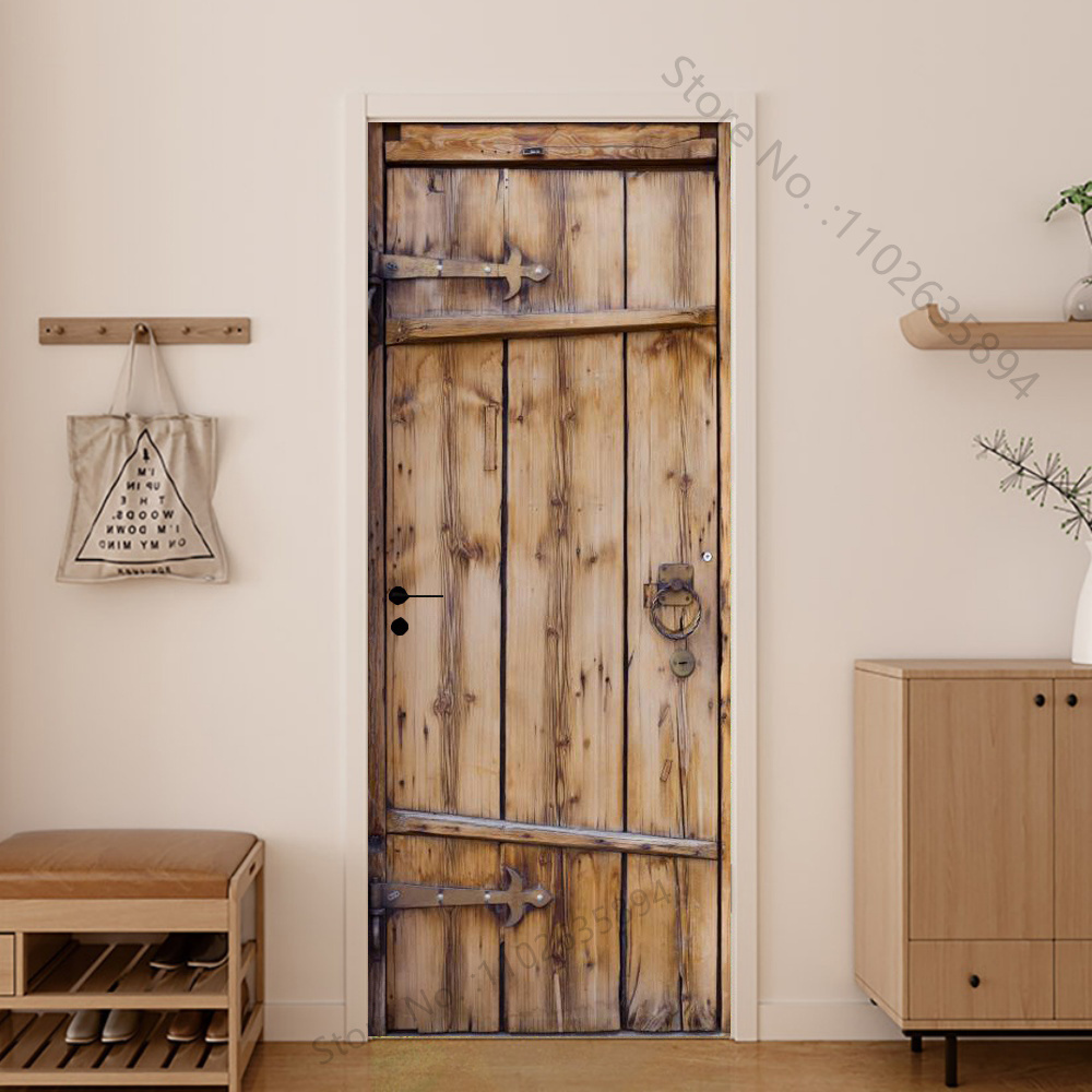 Girl Shadow Wooden Doors Vinyl - Home Bathroom Wallpaper บทวิจารณ์และราคา