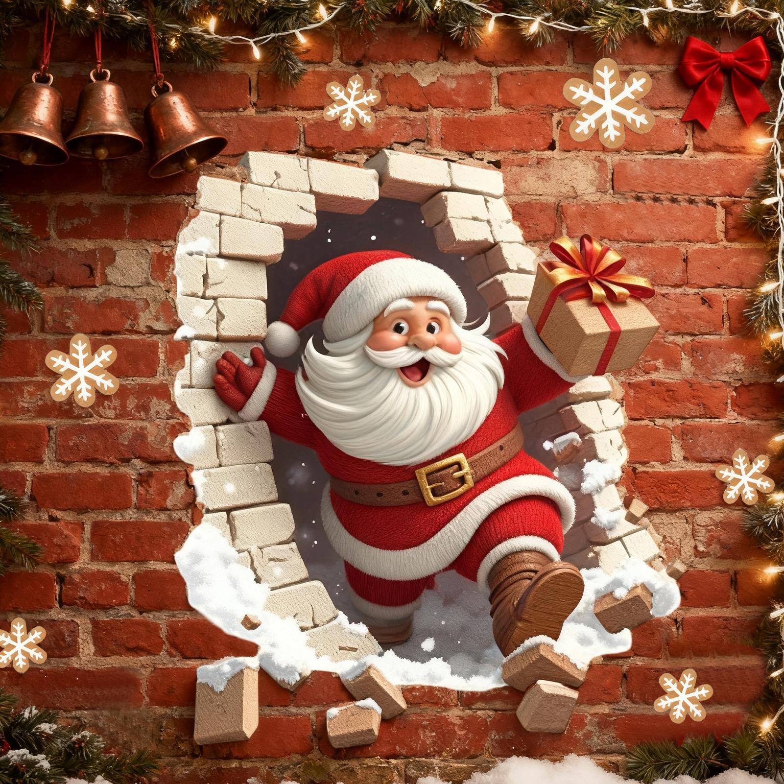 Santa Claus Wall Stickers Chri - Home Bathroom Break บทวิจารณ์และราคา