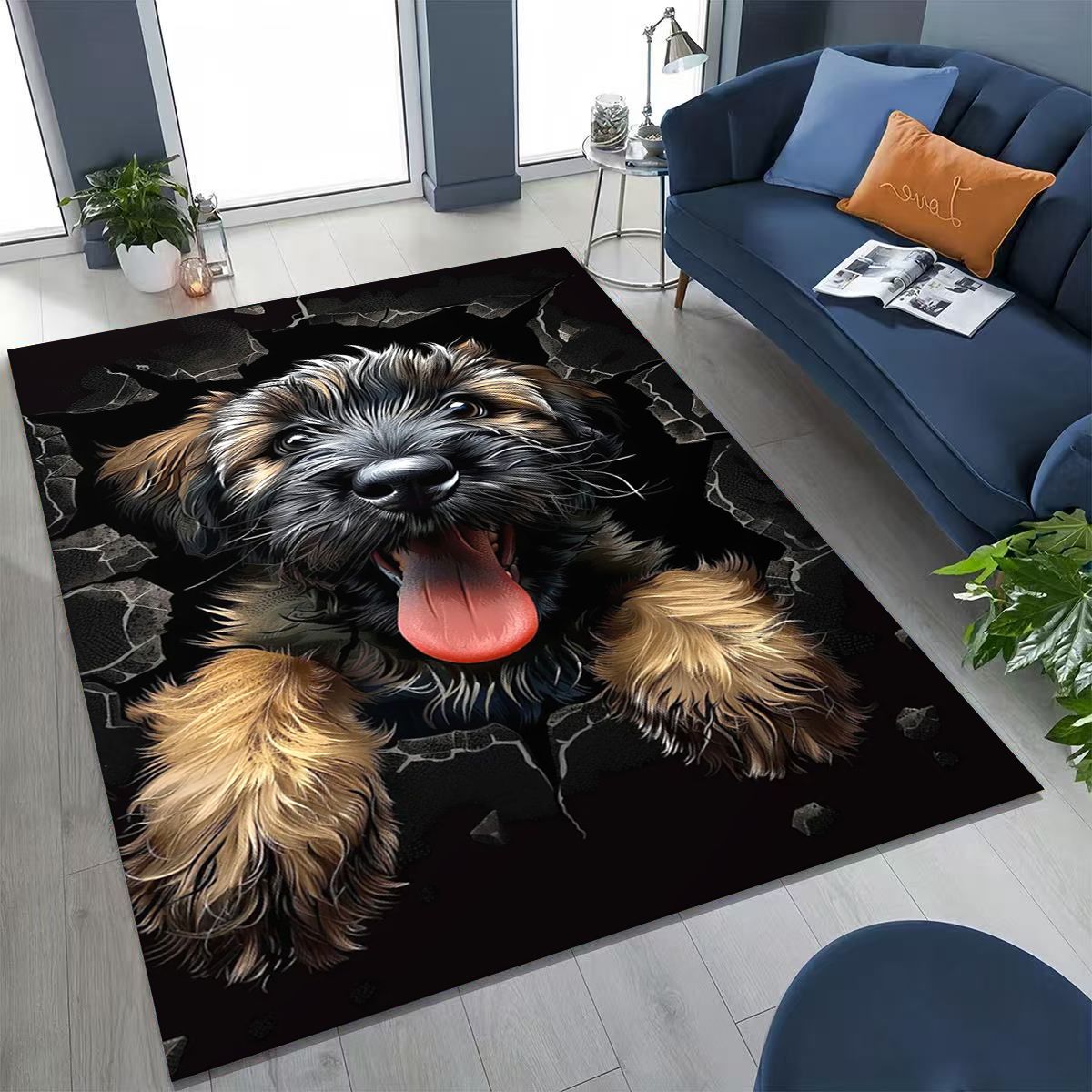 3D Illusion Breaking Wall Dog  - Home Bathroom Break บทวิจารณ์และราคา