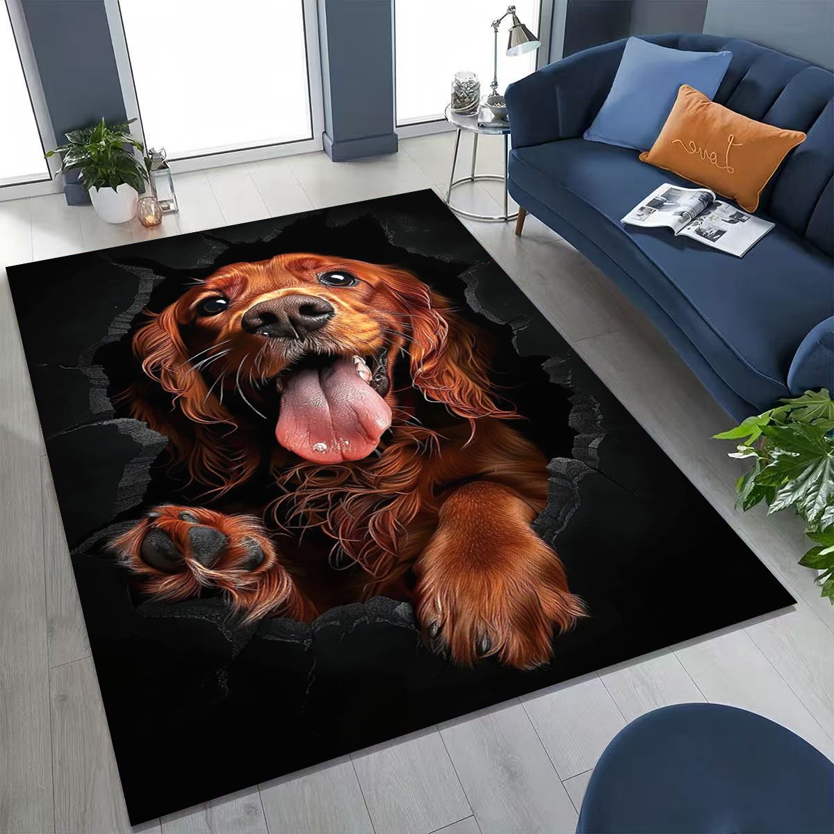 3D Illusion Breaking Wall Dog  - Home Bathroom Break บทวิจารณ์และราคา