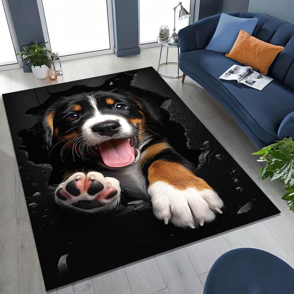3D Illusion Breaking Wall Dog  - Home Bathroom Break บทวิจารณ์และราคา
