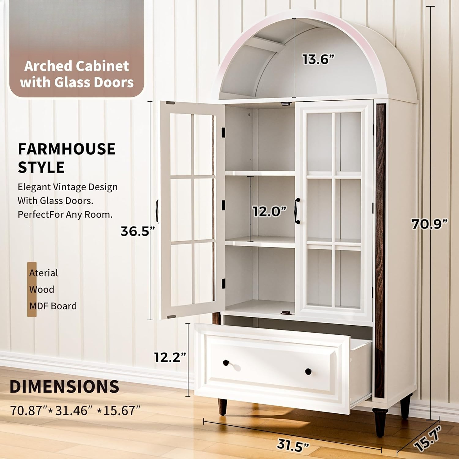 71” Handcrafted Arched Bookcas - Home & Bathroom Building Products Pte Ltd Reviews บทวิจารณ์และราคา