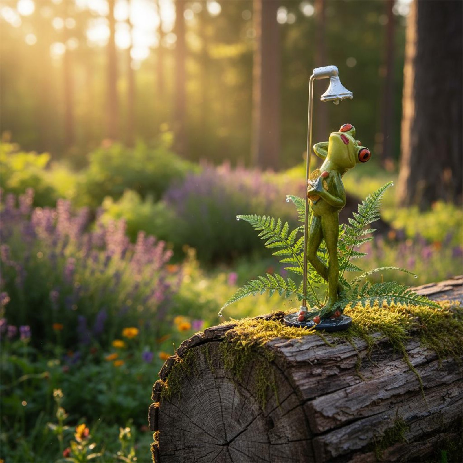 Showering Frog Figurine Great  - Home Bath บทวิจารณ์และราคา