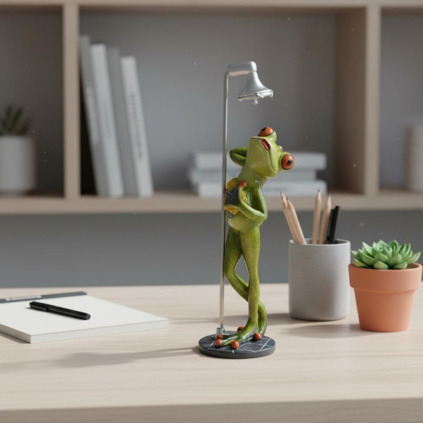 Showering Frog Figurine Great  - Home Bath บทวิจารณ์และราคา
