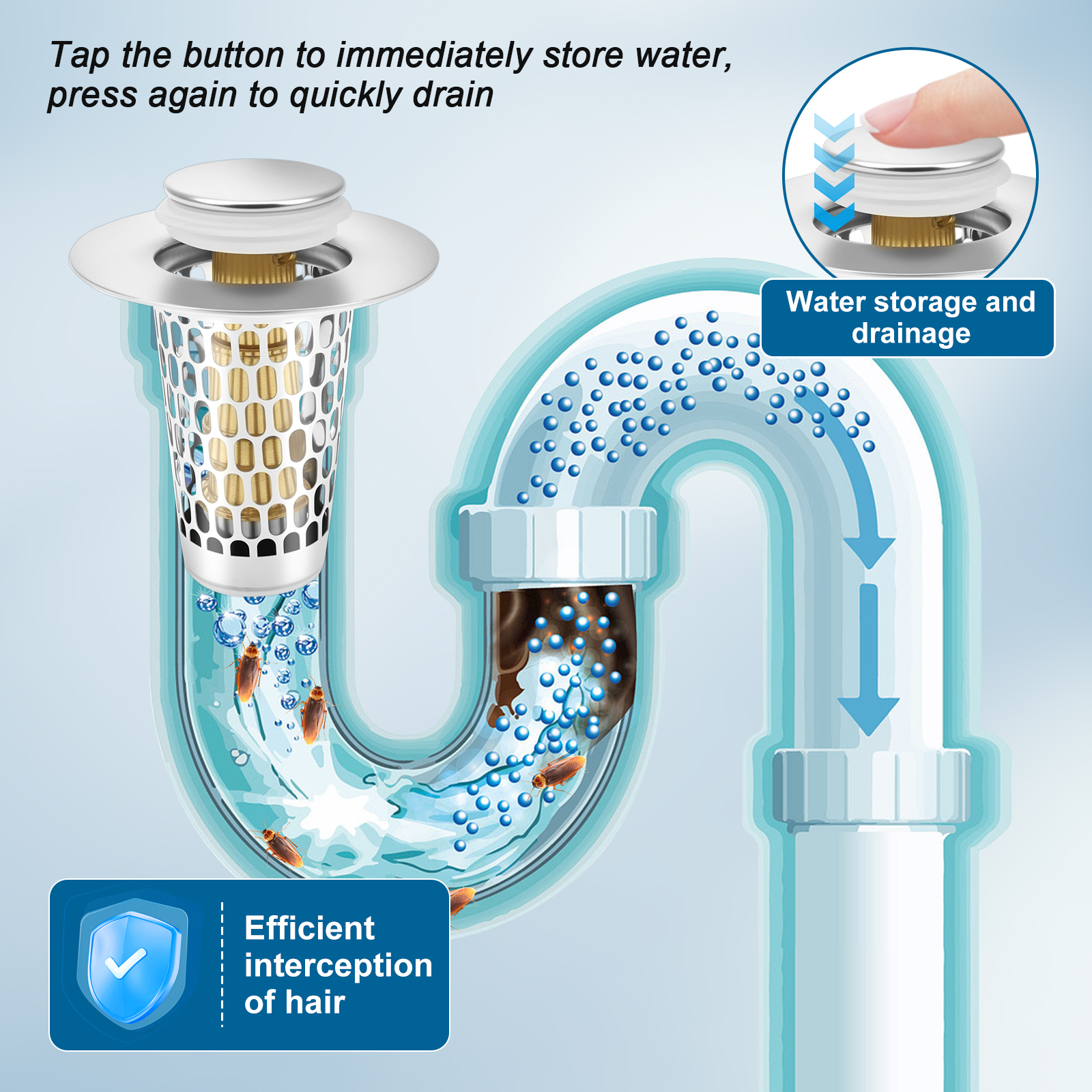 2/4Pc Pop Up Sink Drain Strain - Drain Hair Catcher บทวิจารณ์และราคา
