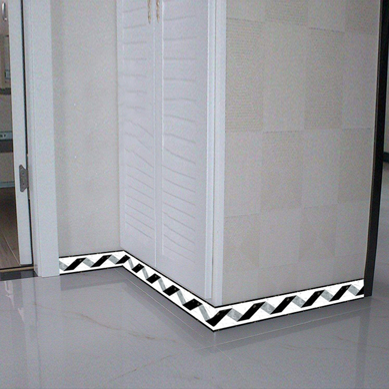 Black White Stripe Baseboard W - Home Bathroom Wallpaper บทวิจารณ์และราคา