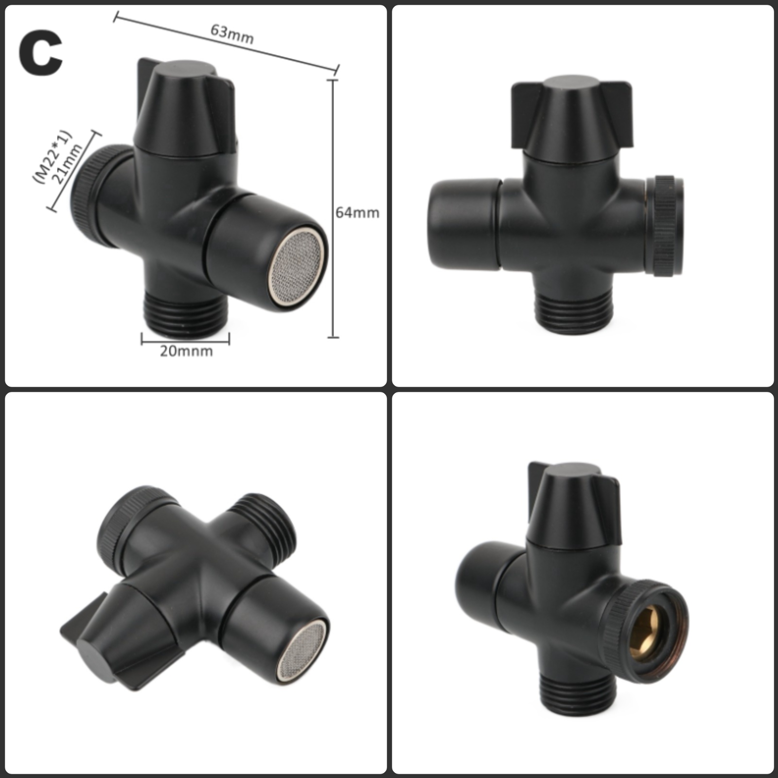 Black Brass Shower Arm Adapter - Home Kitchen Bathroom Marketing บทวิจารณ์และราคา