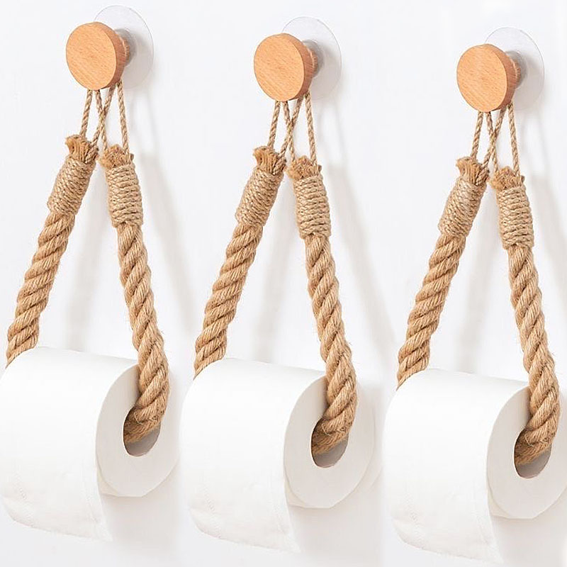4/1pcs Nail-free Wooden Hook P - Home Bathroom Paper Towel Holder บทวิจารณ์และราคา