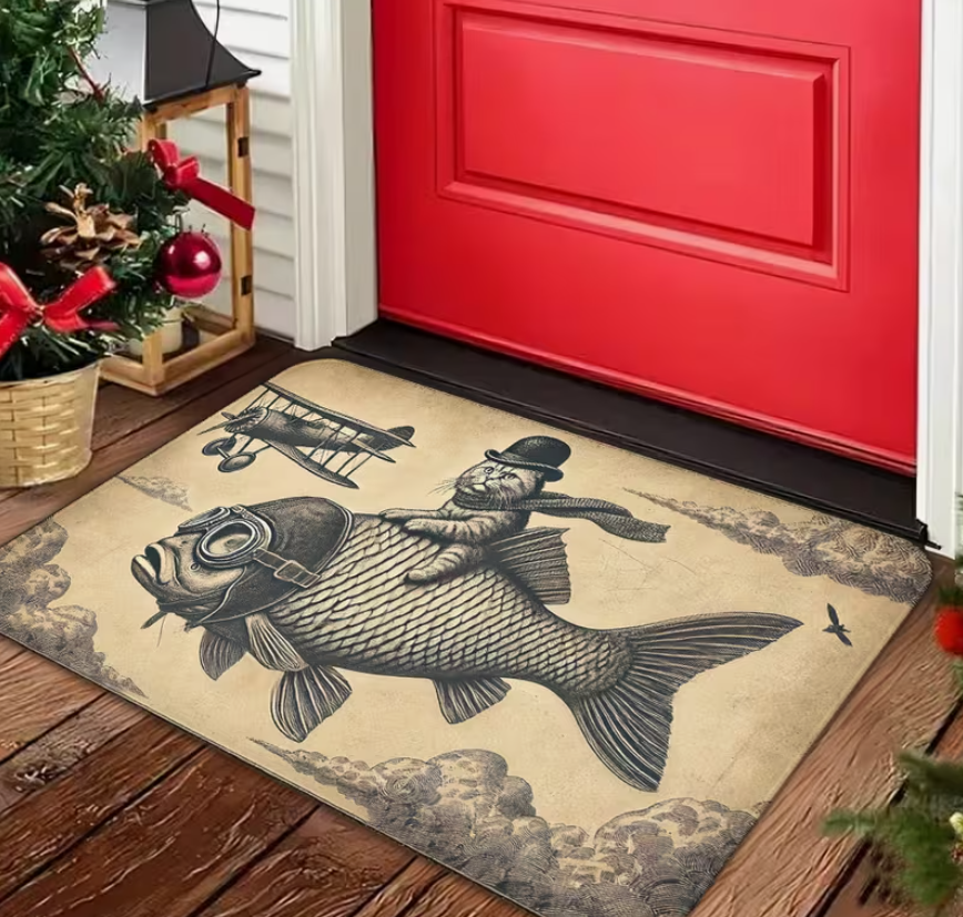 Welcome Mat 2D Shark Breaking  - Home Bathroom Break บทวิจารณ์และราคา