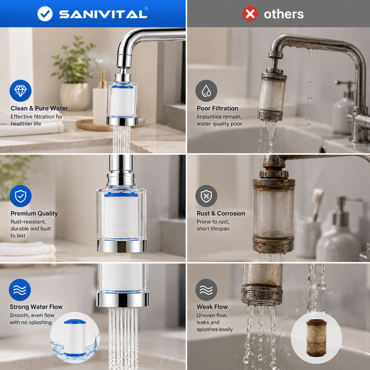 SANIVITAL Faucet Water Filter  - Home Bathroom Water Filter บทวิจารณ์และราคา