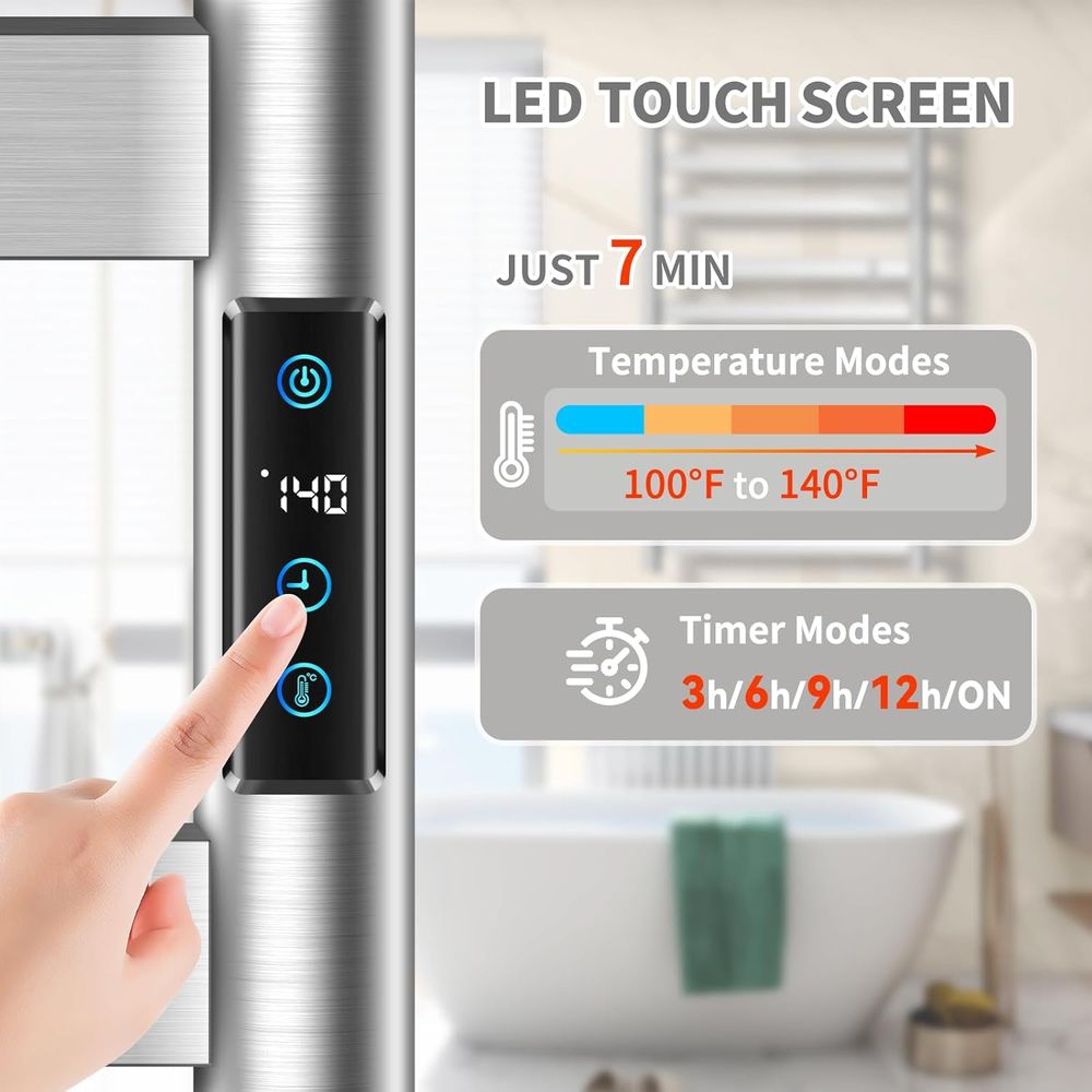 10-Bar Electric Wall-Mounted T - Towel Warmer Electric บทวิจารณ์และราคา