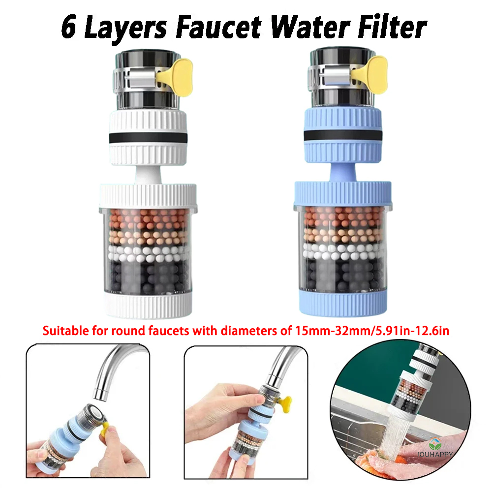6 Layers Faucet Water Filter U - Home Bathroom Water Filter บทวิจารณ์และราคา